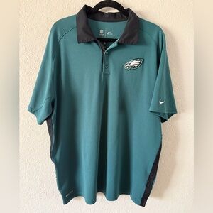 NFL OnField Nike Dri-Fit Philadelphia Eagles Short Sleeve Polo Shirt Men’s XL